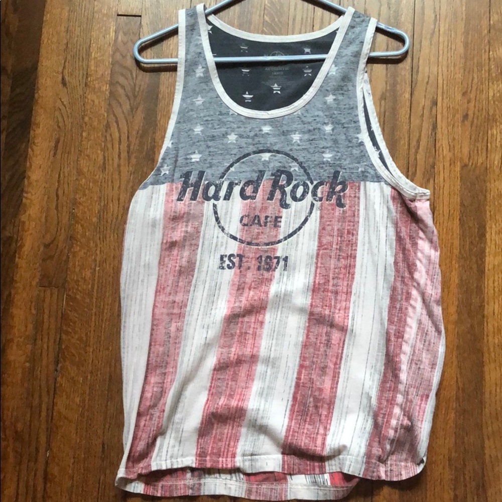Hard Rock Cafe American flag tank top